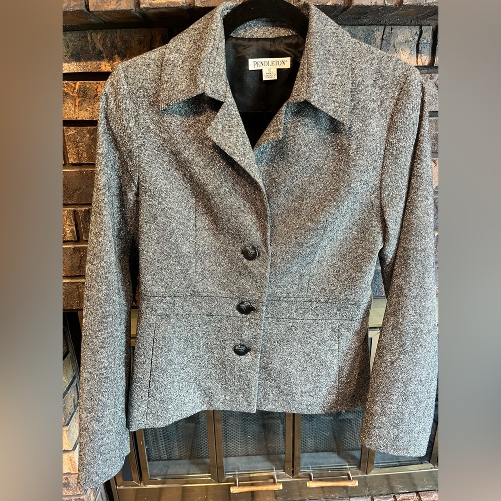 Pendleton Gray Blazer Classic Tailored Wool